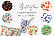 Butterflies. Patterns, cards etc, an Illustration by HmarkaShop (Thumbnail 2 of 4)