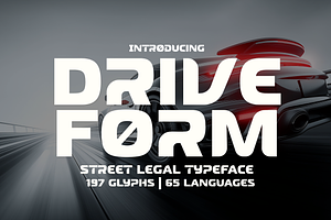 Drive Form - Automotive Typeface, a Sans Serif Font by HipFonts