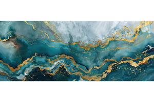 Turquoise and Gold Colors Marble, a Nature Photo by BazziBa♥