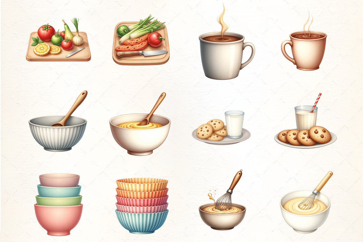 Cozy Cooking Watercolor Clipart, an Illustration by CrexoraLab (Photo 5 of 5)