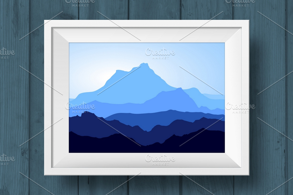 Huge Blue Mountains Vector Set, an Illustration by MSA-Graphics (Photo 3 of 4)