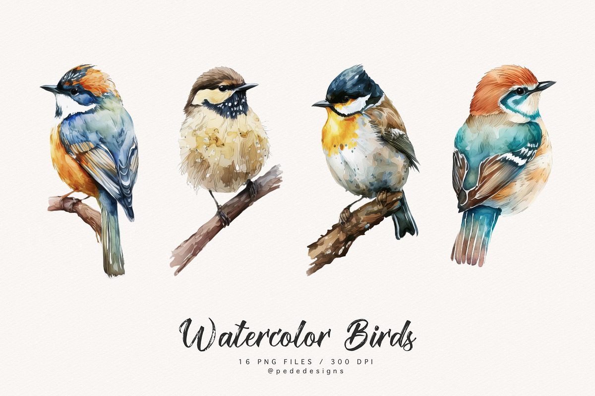 Watercolor Birds I, an Animal Illustration by PeDe Designs (Photo 2 of 5)