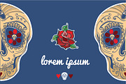 Vector Sugar Skull with roses, a Pattern Graphic by Shusha Guna Art (Thumbnail 8 of 8)