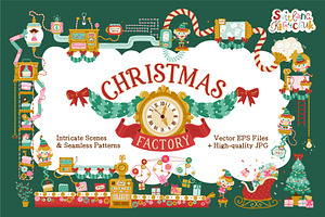 Christmas Elf Factory Vector Kit