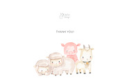 FARM ANIMALS. Watercolor, an Animal Illustration by OlliArtDesign (Thumbnail 11 of 11)