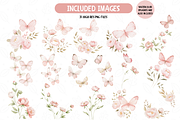 Watercolor Pink Butterfly Clipart, an Illustration by TatiMockup (Thumbnail 2 of 4)