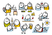 Cartoon food and drinks set 1., a Person Illustration by eka panova (Thumbnail 2 of 6)