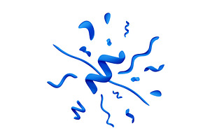 Blue 3d abstract ribbons and shapes., an Illustration by Abscent