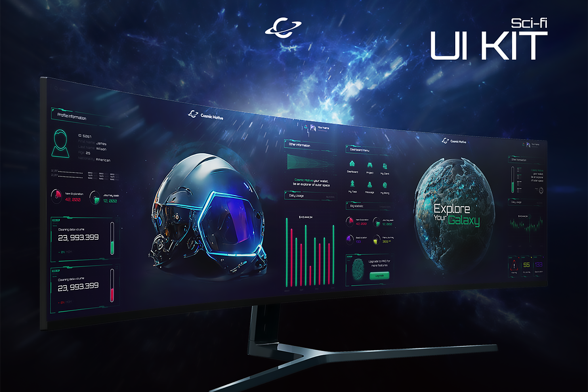 Sci-Fi UI Kit 2023, an UI Kit Template by Cosmic Motive (Photo 1 of 11)