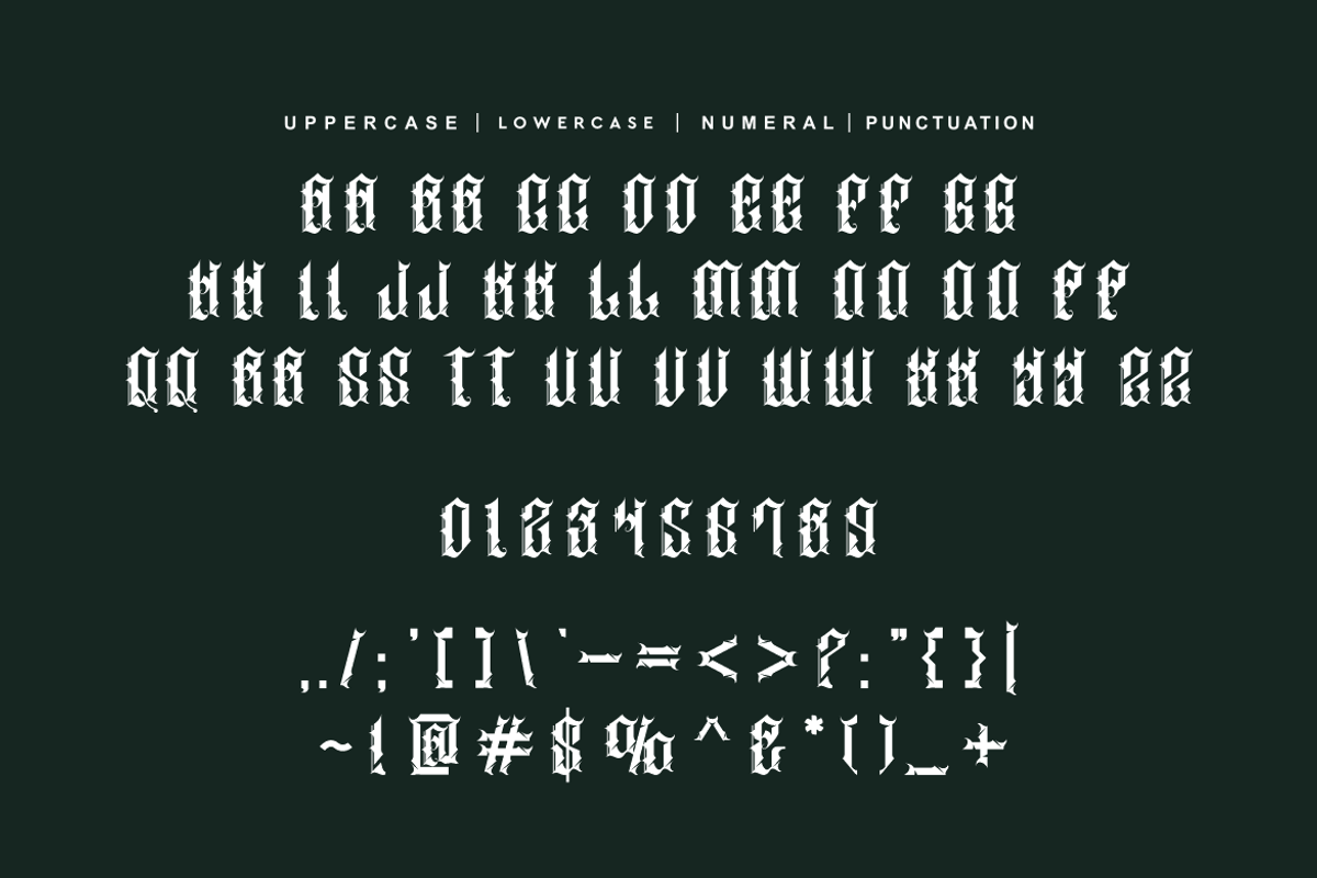 Oldero Glemoxe - Tattoo Font, a Blackletter Font by QR Design Studio (Photo 6 of 7)