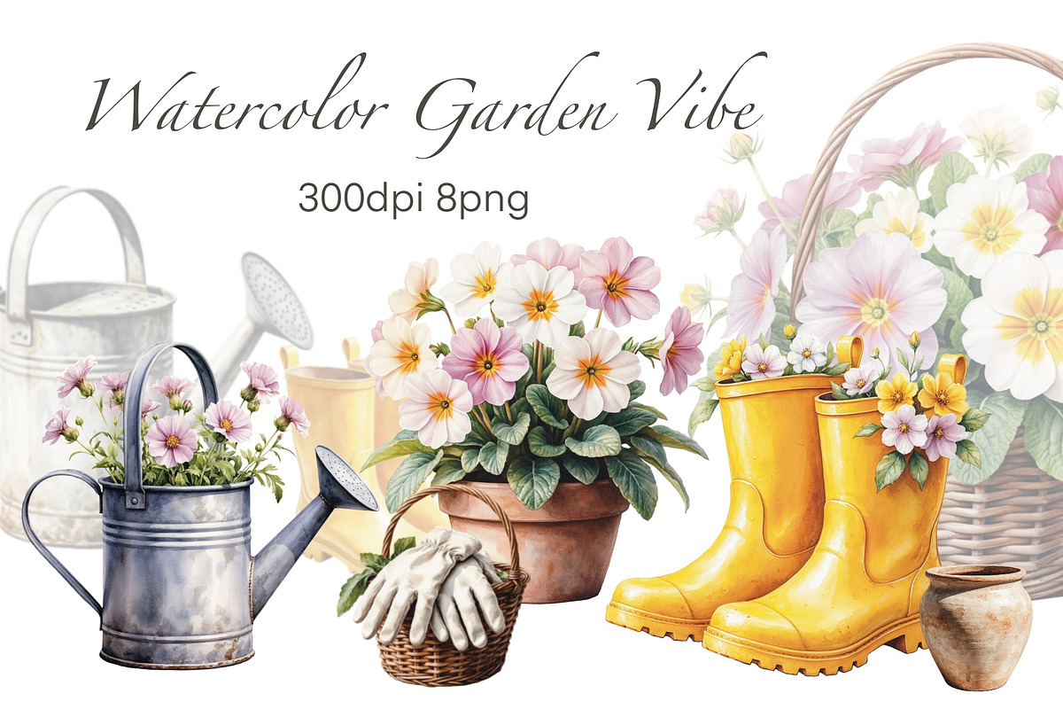 Watercolor Garden Vibe, a Seasonal Illustration by Volha (Photo 1 of 5)