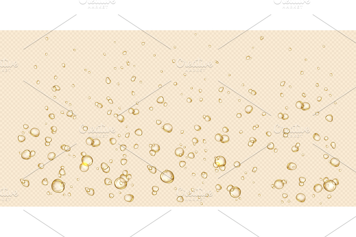 Sparkling champagne bubbles rising, a Food Illustration by art PVP - market
