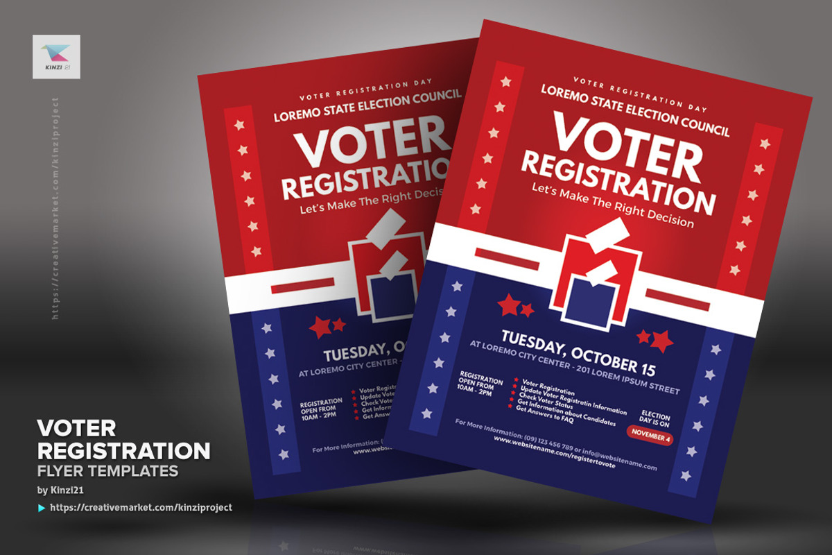 Voter Registration Flyer Templates, a Flyer Template by kinzi21 (Photo 2 of 4)