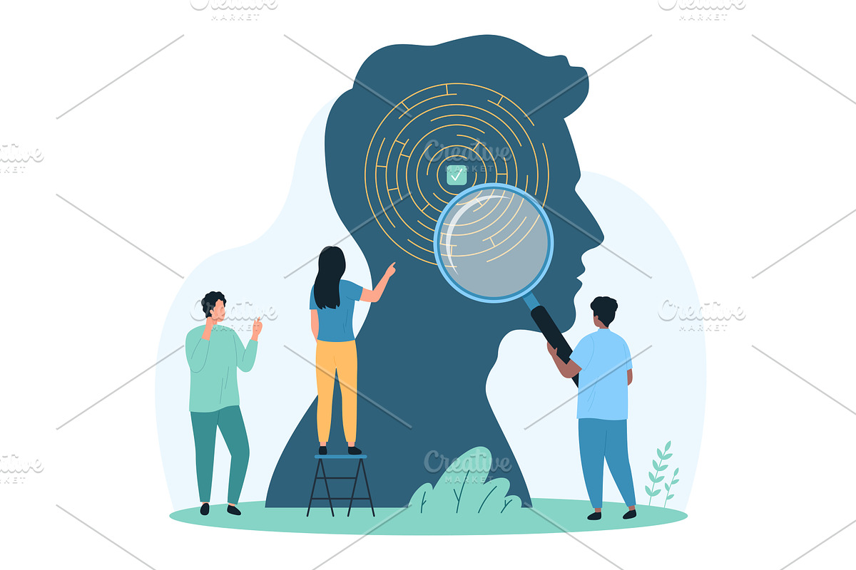 Mental health therapy & psychology, a Person Illustration by Flashvector