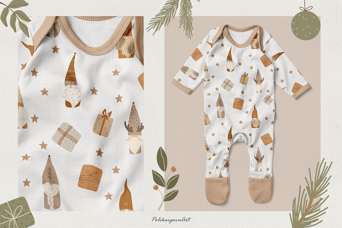 Merry Christmas Nordic Gnome clipart, an Illustration by polikarpovaart (Photo 7 of 10)