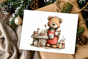 Whimsical Christmas Bear Clipart PNG, a Seasonal Illustration by Canvas Craft (Thumbnail 10 of 10)