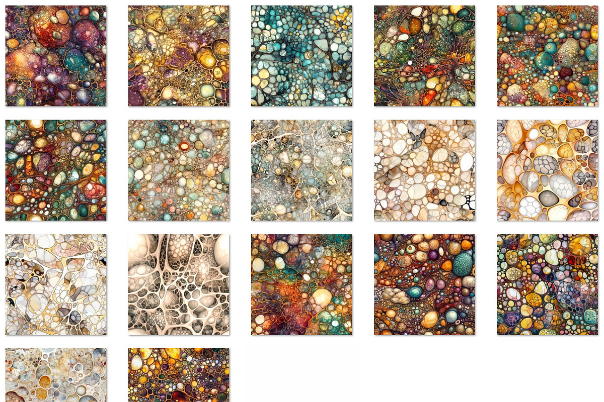 Seamless patterns with organic cells, a Pattern Graphic by Bubert Art (Photo 2 of 7)