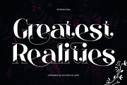 Greatest Realities - Modern Font, a Serif Font by 177Studio (Thumbnail 1 of 8)