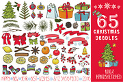 65 Christmas doodle decoration kit, an Object Graphic by Tatianakost49 (Thumbnail 1 of 3)