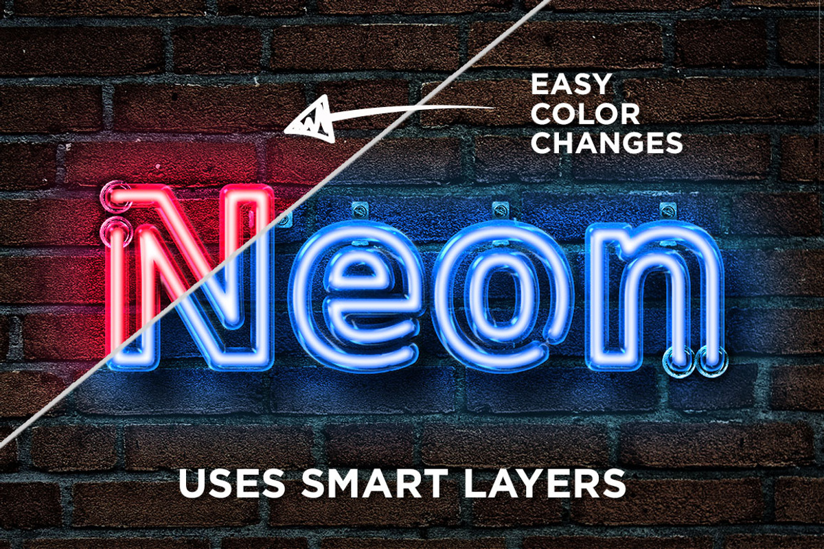 Realistic Neon Photoshop Effect, a Layer Style Add-On by Designdell (Photo 3 of 4)