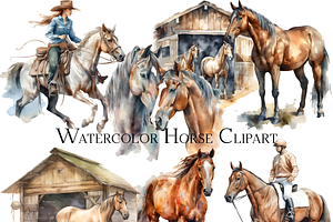 Watercolor Horse Clipart