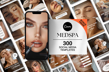 Medspa Social Media Templates, a Social Media Template by DesignsbyMariaStudio