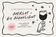 Merlot by Moonlight Casual Caps, a Handwritten Font by Nicky Laatz (Thumbnail 1 of 13)