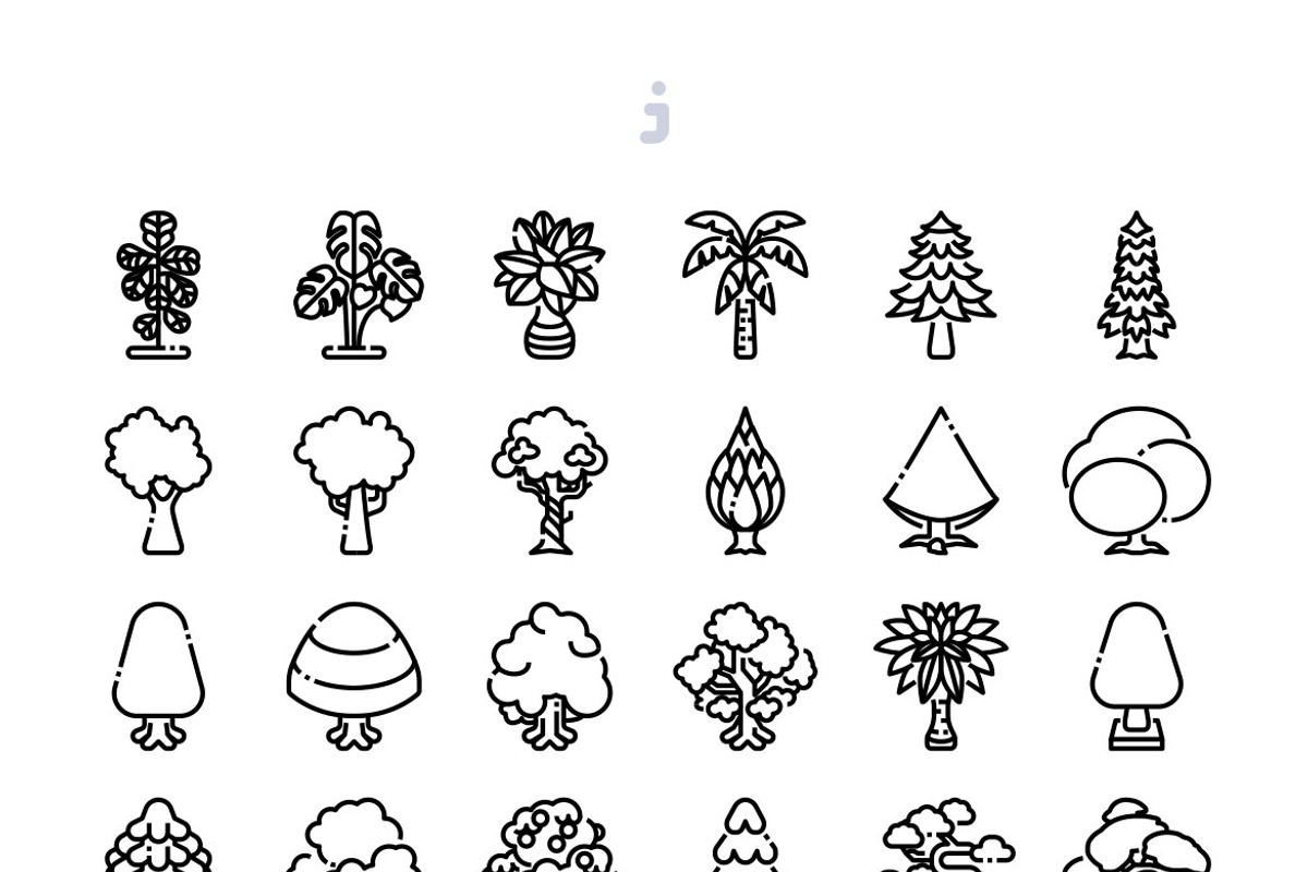 30 Tree Icon set, an Outline Icon by Just Icon (Photo 3 of 3)