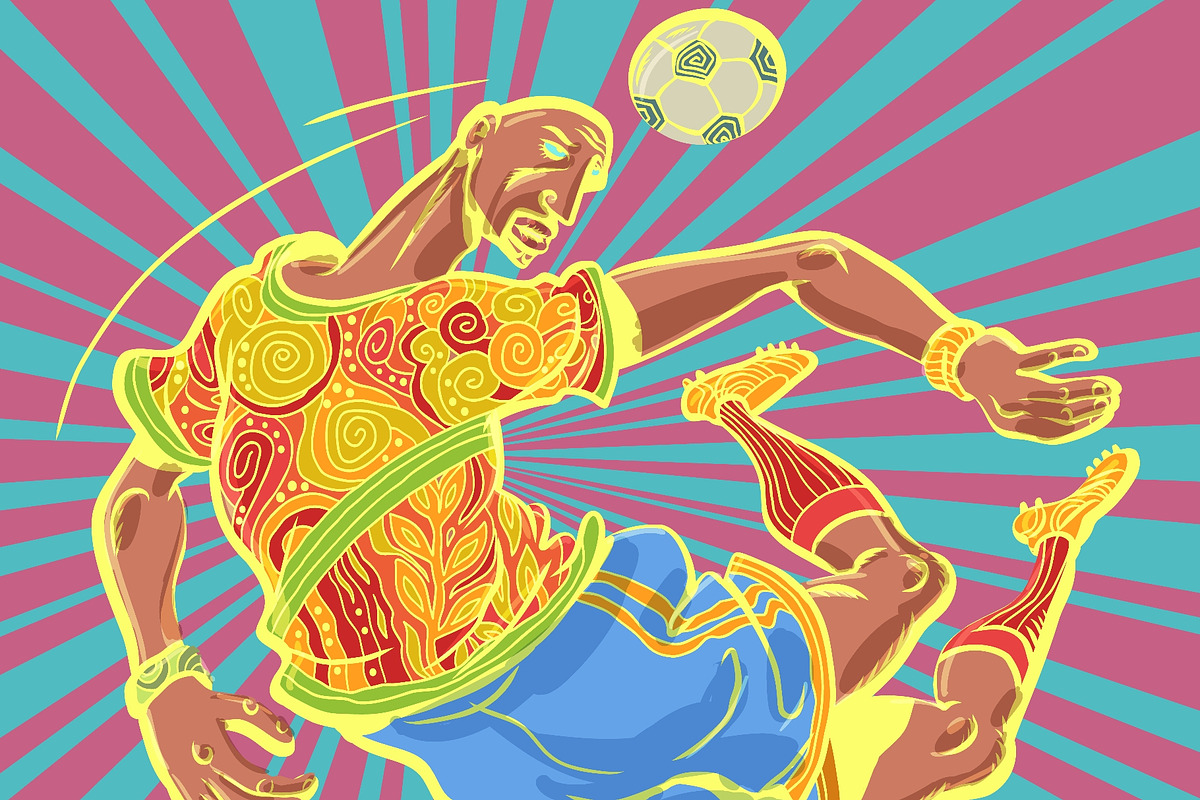 A football player and a ball, a Sport Illustration by rogistok (Photo 3 of 3)