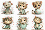 Whimsical Spring Cat Clipart Png, an Illustration by Craft Nest (Thumbnail 3 of 12)