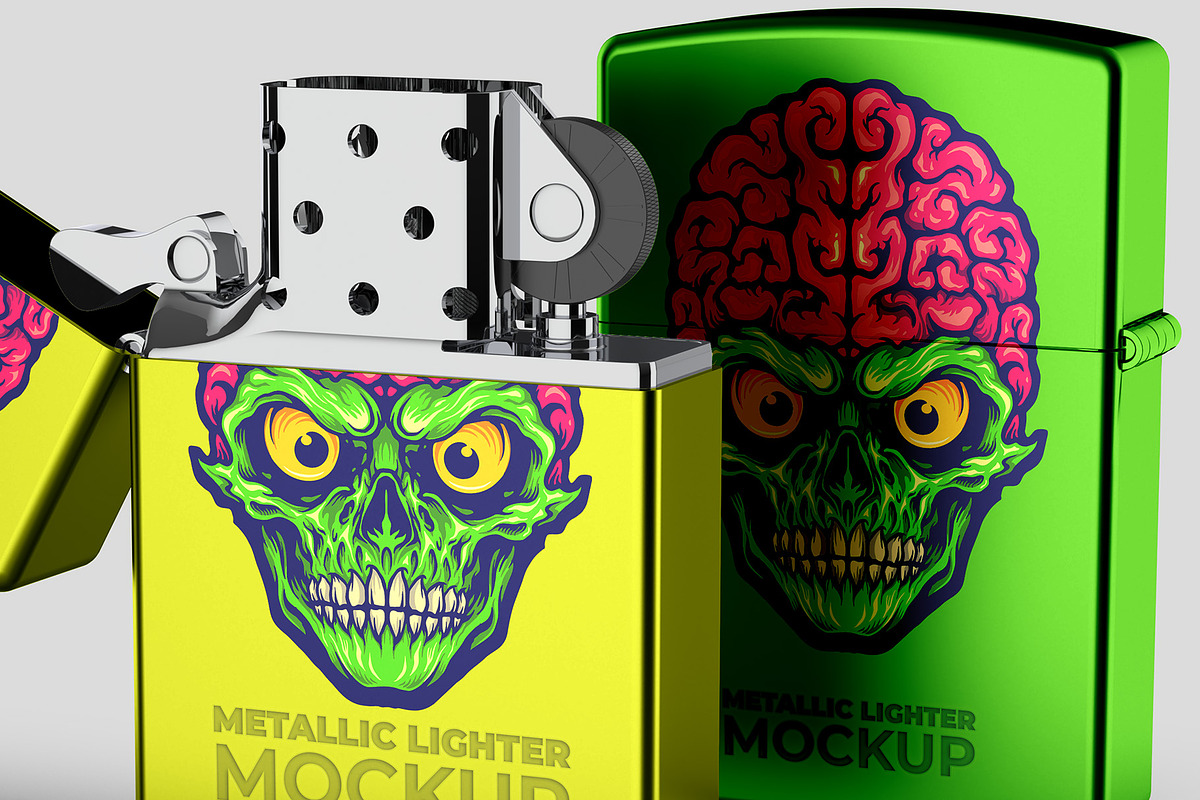 Metallic Lighter Mockup - 8 views, a Merchandise Mockup by Illusiongraphic (Photo 15 of 21)