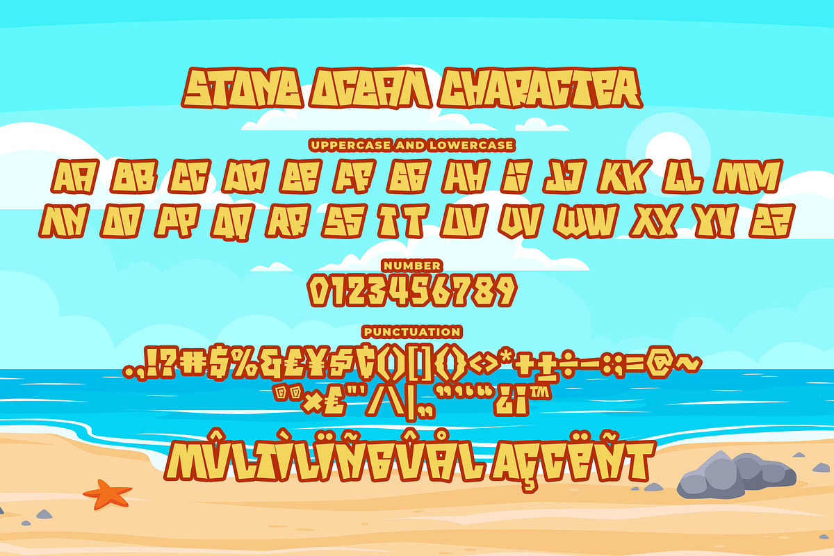 Stone Ocean a Bouncy Square Font, a Serif Font by Blankids Studio (Photo 8 of 8)