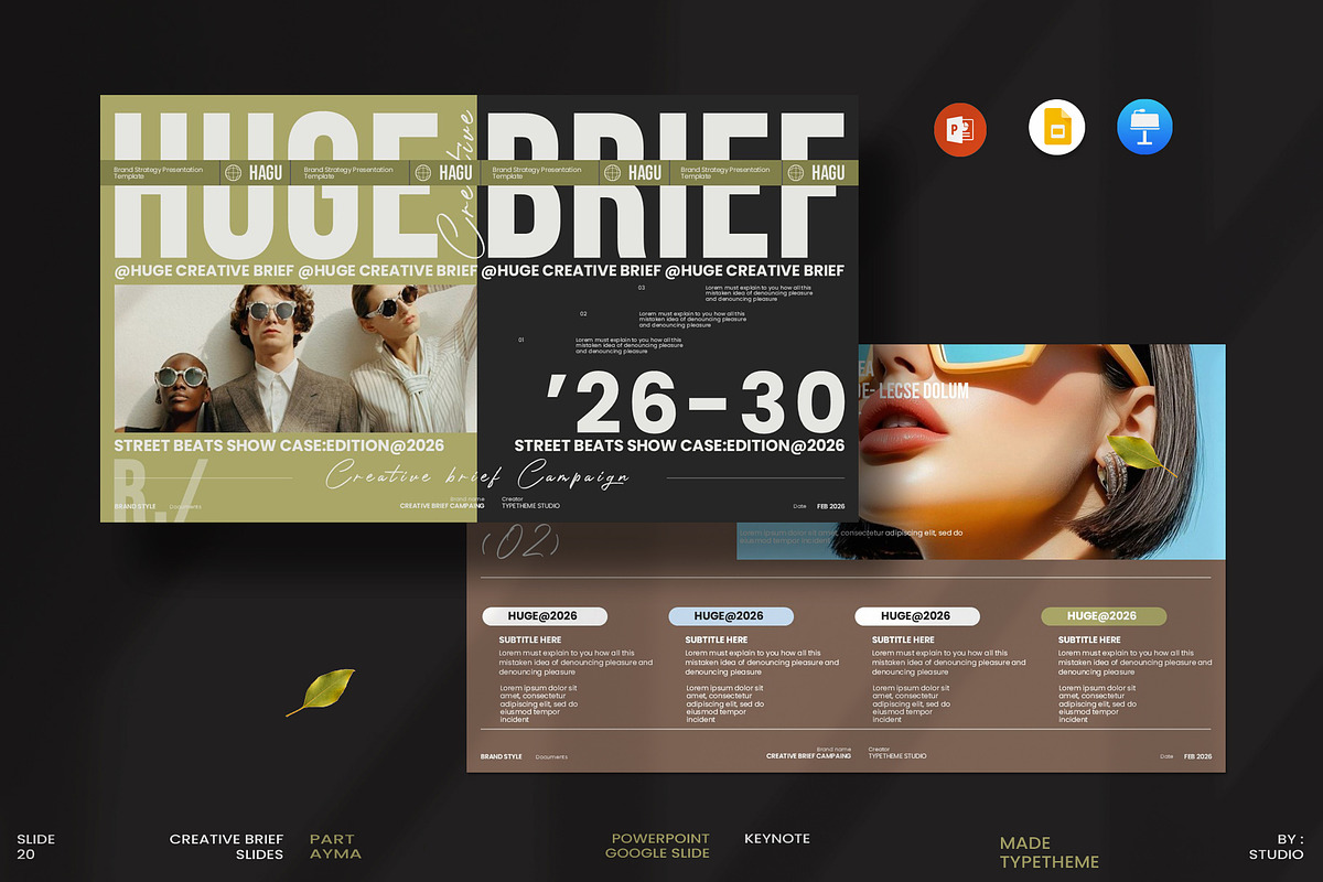 Huge Creative Brief Campaign, a Presentation Template by Aura Agency (Photo 2 of 9)