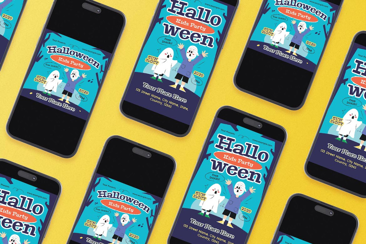 Cartoon Halloween Party Flyer Set, a Flyer Template by Aiyari Graphic (Photo 2 of 3)