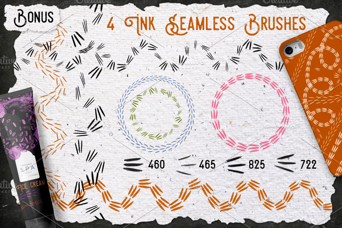 Vintage Ice Cream Ink Brushes, a Brush Add-On by Fluffy Unicorn (Photo 6 of 8)