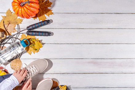 Autumn seasonal sport and fitness background, a Sports & Recreation Photo by Rimma