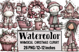 Whimsical Christmas Clipart, an Illustration by Design Market