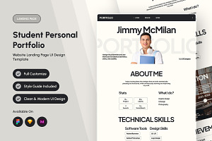 Jimmy – Student Portfolio Landing, a Landing Page Template by trabaskriya