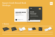 Square Comb Bound Book Mockups, a Books & Magazine Mockup by Xtrahive (Thumbnail 1 of 8)