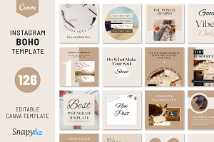 Boho Instagram Canva Post Template