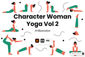 Character Woman Yoga Vol 2 Doodle, a Person Illustration by SLAB! Design