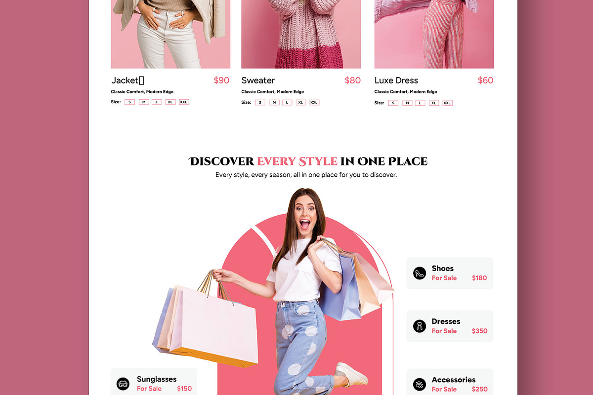 Fashion Landing Page Design, a Landing Page Template by CreativeShaper (Photo 4 of 6)
