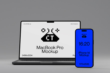 MacBook Pro + iPhone 14 3D 01