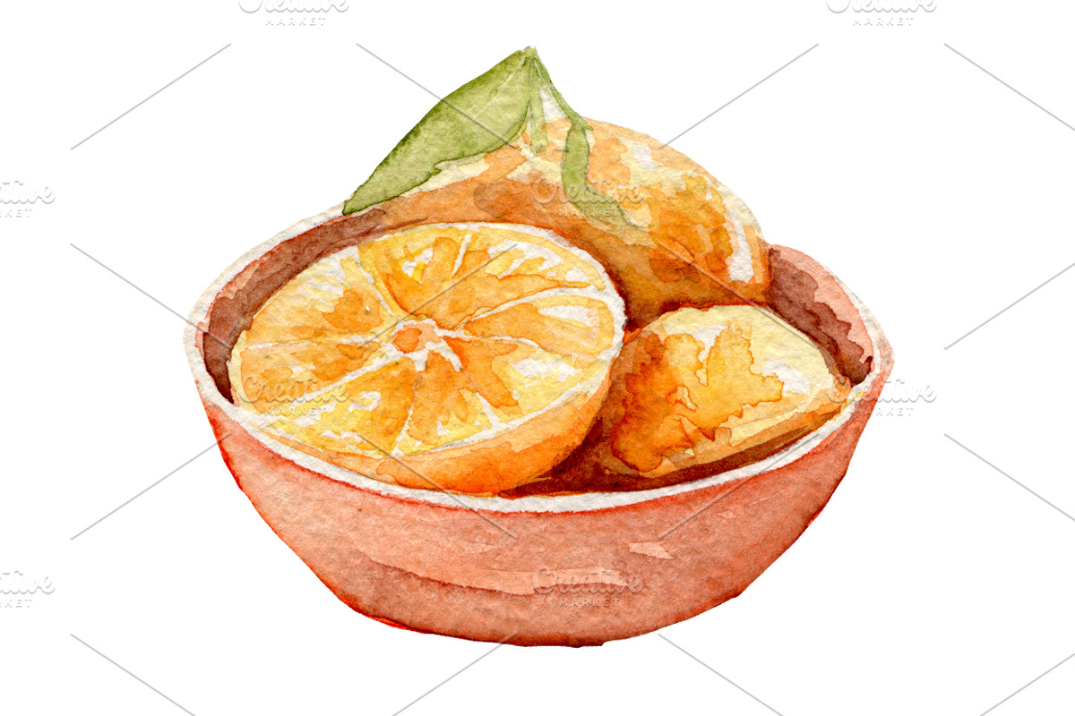 Watercolor 24 fruits set, a Food Illustration by My watercolor shop (Photo 15 of 16)