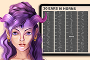 PROCREATE FANTASY WOMEN PORTRAIT, a Brush Add-On by AlexandraArt (Thumbnail 7 of 8)