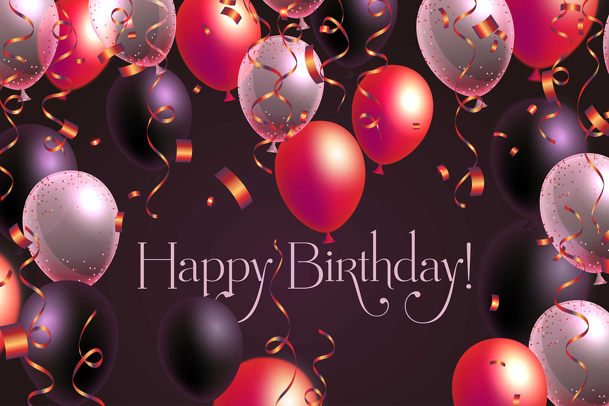 balloons birthday background, a Background Graphic by AAN Seamless Shop