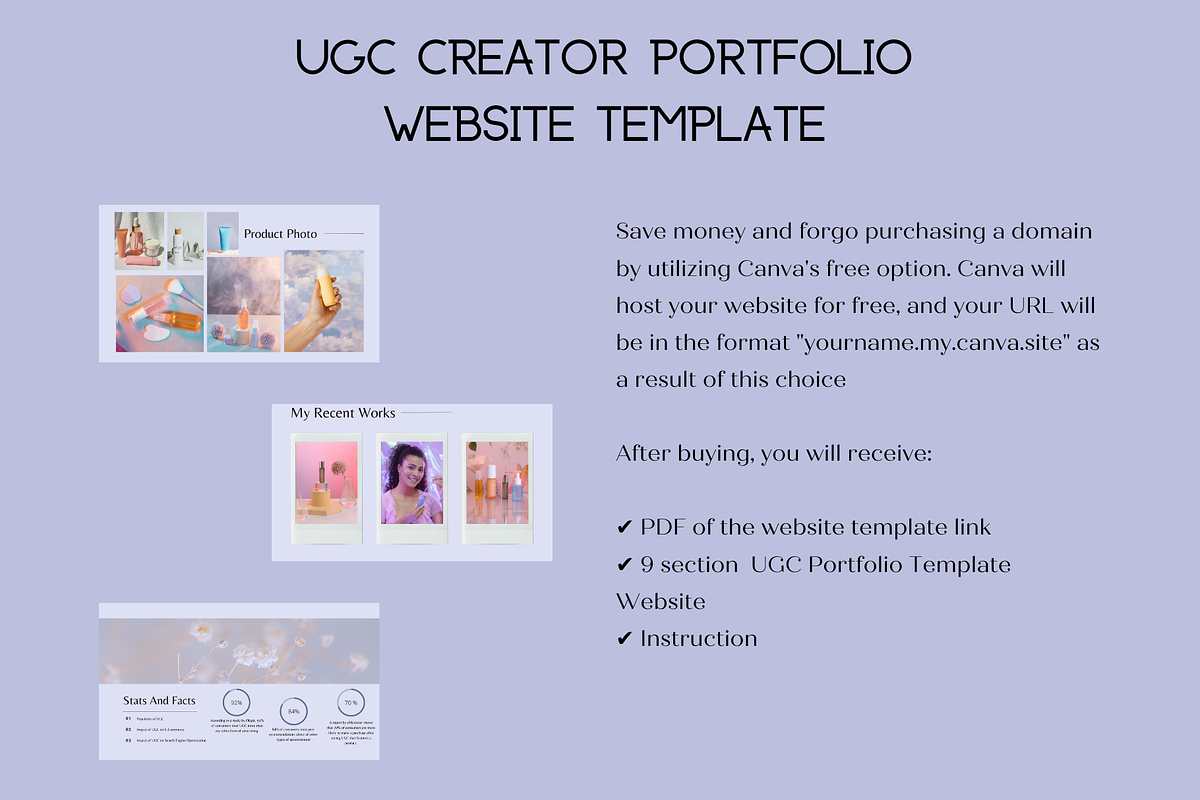 UGC Portfolio Website Canva Template, a Landing Page Template by Wixify Studio (Photo 7 of 8)