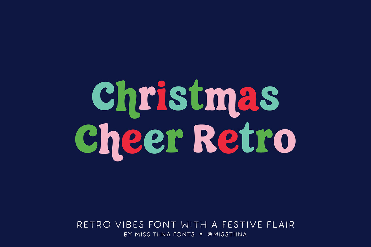 Christmas Cheer Retro Font, a Slab Serif Font by Miss Tiina (Photo 1 of 5)