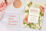 Vintage Roses Shower Invitation, an Invitation Template by Charming Ink (Thumbnail 1 of 2)