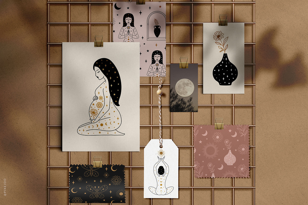 Celestial Woman Collection EPS JPG, an Illustration by Pixejoo (Photo 5 of 13)